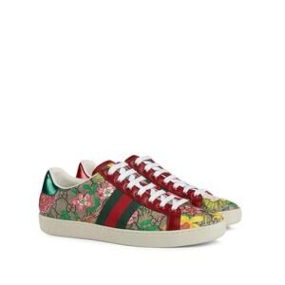NIB Authentic Gucci flora print low-top sneakers - Picture 8 of 12
